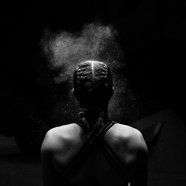 Grimpeuse haut niveau en préparation